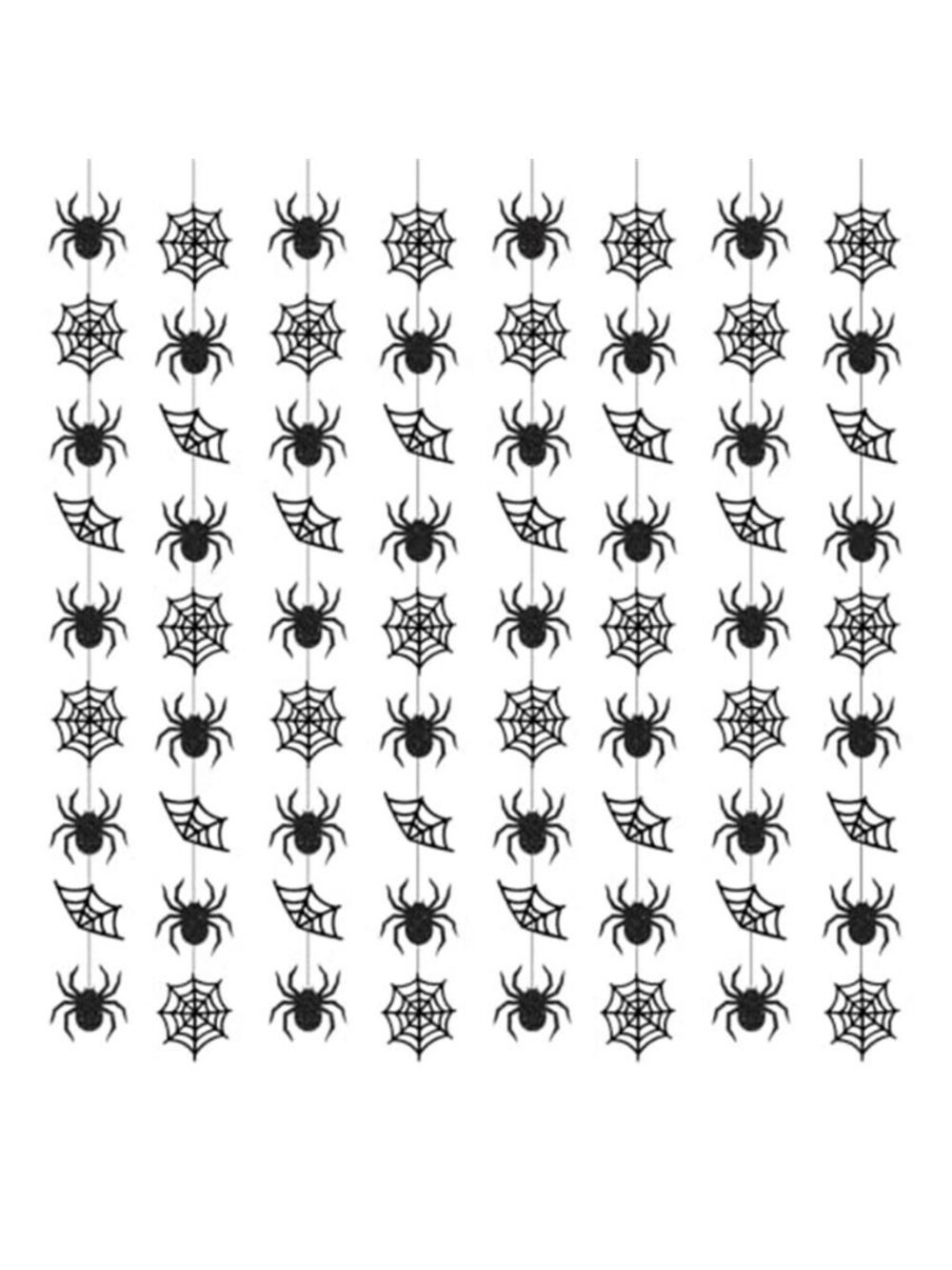 Black Spider Web Garland Halloween Garland Hanging Decorations 8PC
